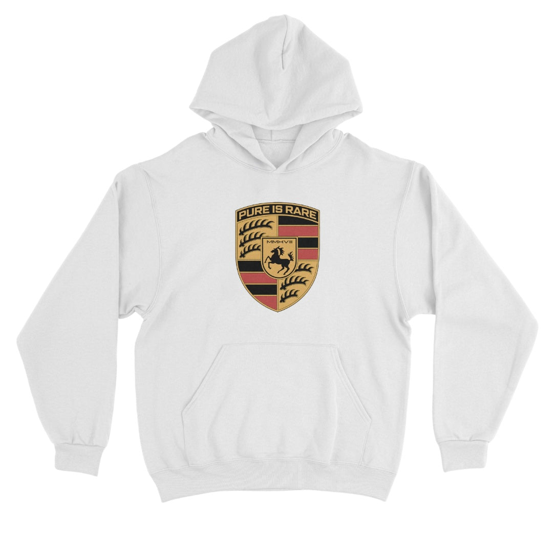 PURE IS RARE "PORSCHE" HOODIE - WHITE