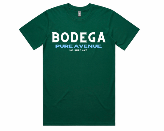 “PURE AVENUE BODEGA” TEE- JADE GREEN