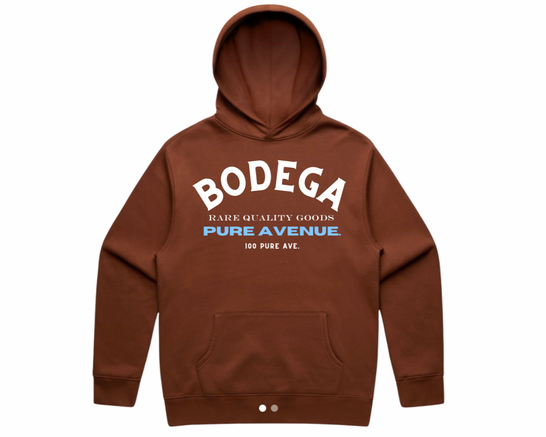 “PURE AVENUE BODEGA” HOODIE- CLAY